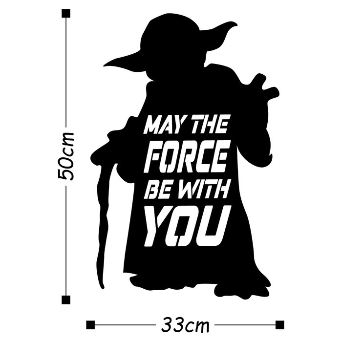 Wallity May The Force Be With You Escultura de pared de Metal Negro